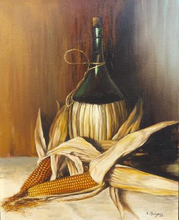 Art work by Alvaro  Mangani Inno alla vita  - oil canvas 