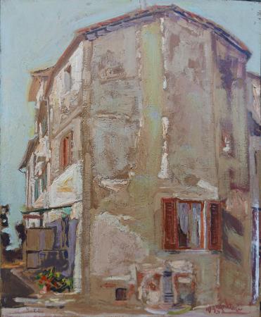 Art work by Franco Mazzaccherini Immobile - oil table 