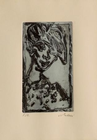 Quadro di Mino Maccari Figura - litografia carta 