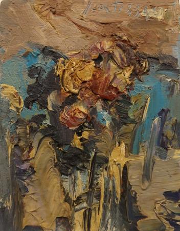 Art work by Sergio Scatizzi Vaso di fiori  - oil table 