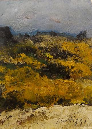 Art work by Sergio Scatizzi Ginestre - oil paper 