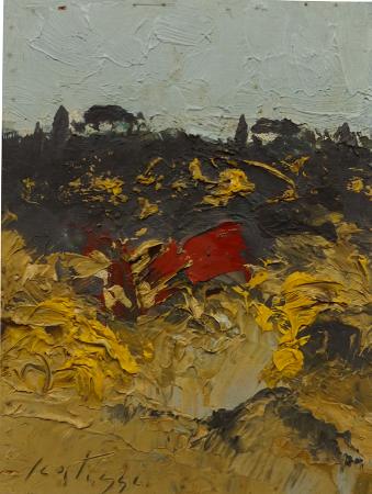 Art work by Sergio Scatizzi Paesaggio  - oil table 