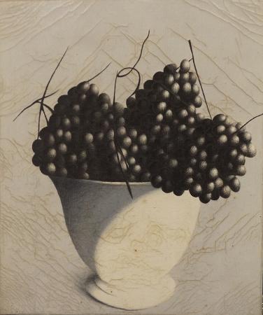 Art work by Salvatori Giuseppe Fruttiera con uva - oil canvas 