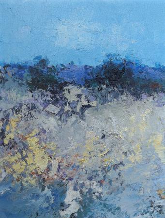 Art work by Sergio Scatizzi Paesaggio  - oil table 