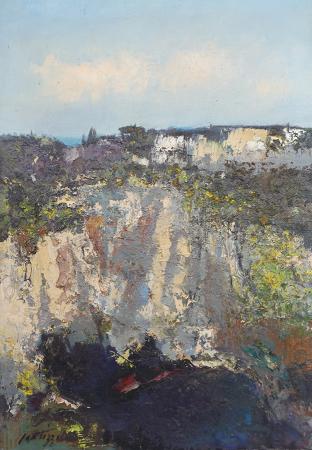 Art work by Sergio Scatizzi Le Balze a Volterra  - oil canvas 