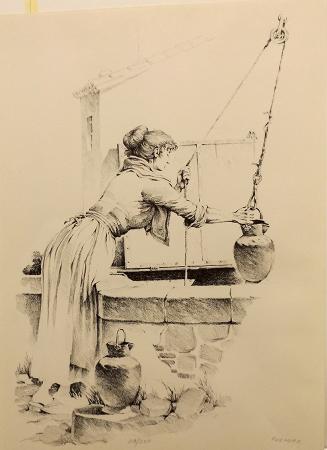 Quadro di Alberto Fremura Figura - litografia carta 