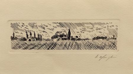 Art work by Raffaello Margheri Paesaggio - etching paper 