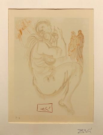 Art work by Salvador Dalì Il sogno di Dante - gouache paper 