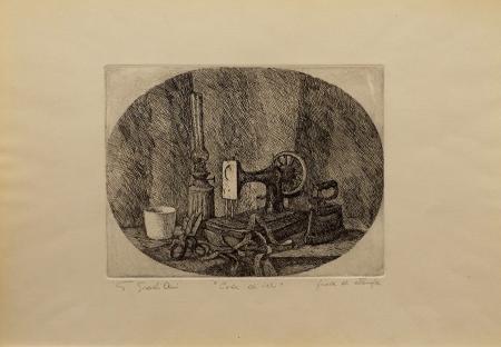 Quadro di Paolo  Graziani  Cose di ieri  - incisione carta 