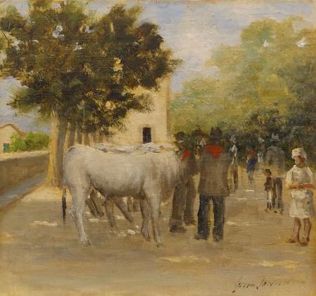 Quadro di Gino  Tommasi  Pascolo - olio cartone telato 