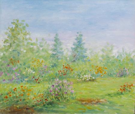 Art work by  Amorois  Paesaggio  - oil hardboard 
