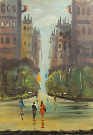 Art work by Domenico Seloski Città  - oil table 