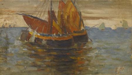 Art work by firma Illeggibile Marina  - oil canvas 