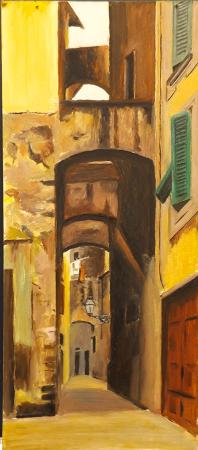 Art work by  Anonimo Vicolo di Firenze - oil hardboard 