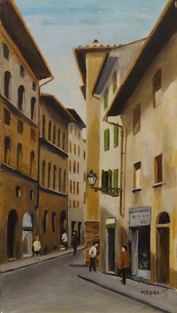 Art work by Silvano  Maddi Via dei Neri , Firenze  - oil hardboard 