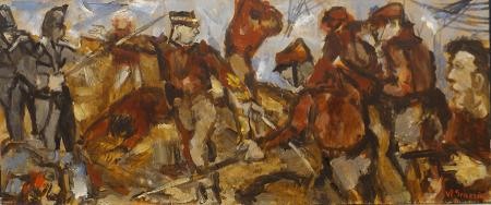 Art work by Renzo Grazzini Battaglia - oil table 