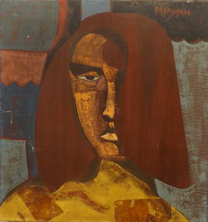 Quadro di Alfio Rapisardi Figura - olio tavola 