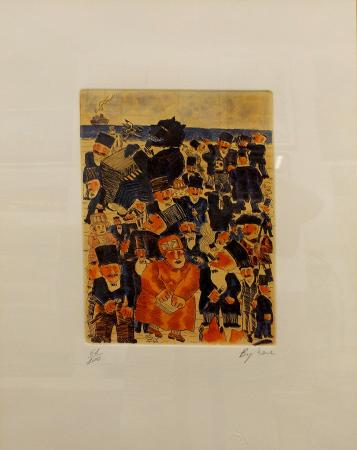 Art work by Franz Borghese Folla e mostro  - etching paper 