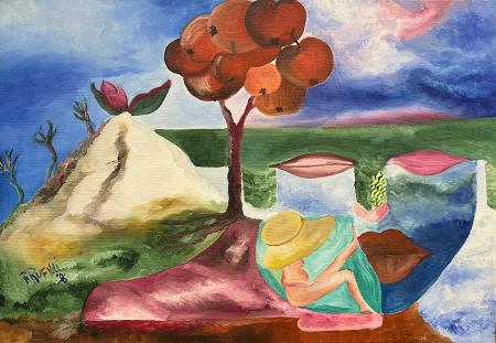 Art work by R.  Rufilli  Paesaggio  - oil canvas 