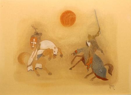 Art work by Galeazzo  Auzzi Battaglia  - fresco paper 