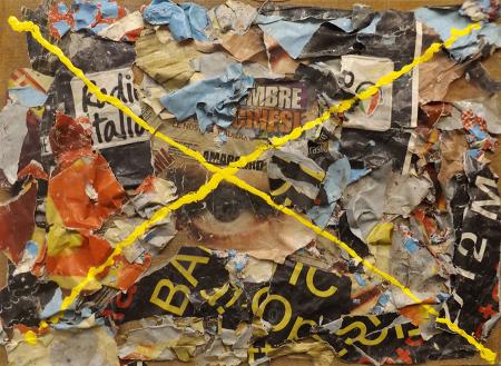 Quadro di Andrea Tirinnanzi Frammenti - collage tavola 