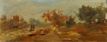 Art work by Norberto Martini Paesaggio  - oil cardboard 