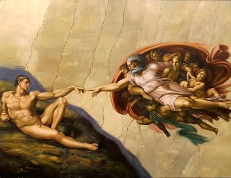 Art work by  Anonimo Omaggio a Michelangelo  - mixed canvas 
