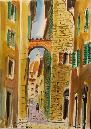 Art work by Rodolfo Marma Via dei Magazzini  - watercolor paper 