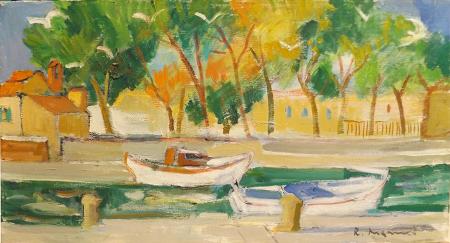 Quadro di Rodolfo Marma Viareggio Darsena - olio tela 