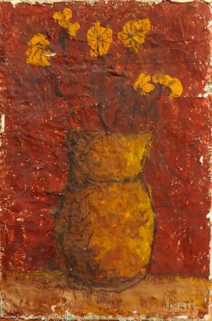 Art work by Antonio  Berti  Rose Gialle  - oil canvas 