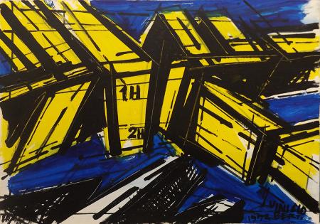 Art work by Vinicio Berti Quantità simultanee negative - oil canvas 
