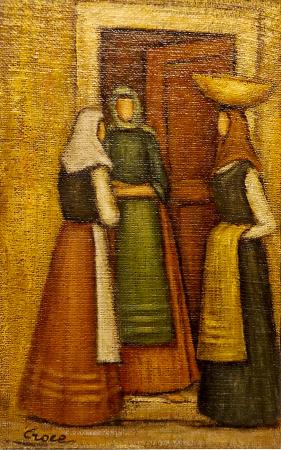 Art work by . Croce Figure  - fresco table 