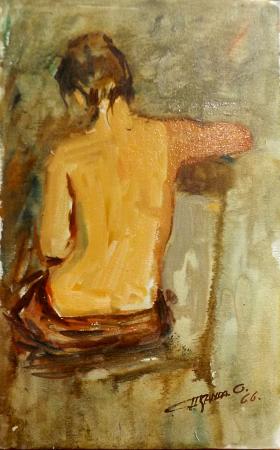 Quadro di Osvaldo Curandai Nudo  - olio tela 