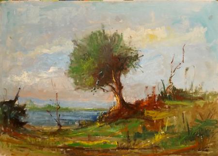 Art work by Paolo Chellini Paesaggio  - oil hardboard 