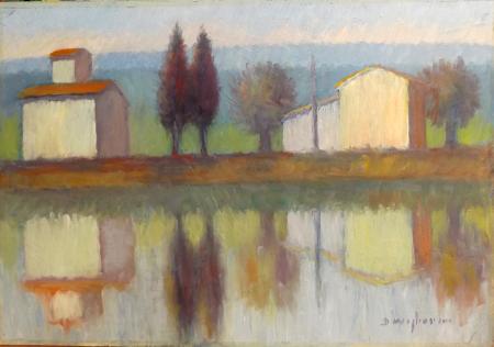 Quadro di Dino Migliorini Paesaggio  - olio faesite 