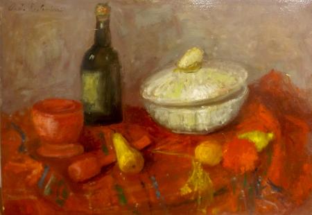 Art work by Osman Lorenzo De Scolari Natura morta - oil table 