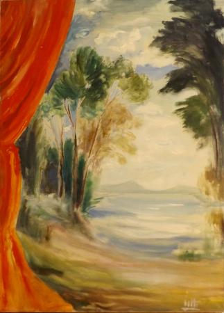 Quadro di . Sitti. Paesaggio  - olio tela 