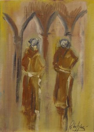 Art work by Paolo Vespignani Figure - oil canvas cardboard  