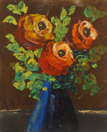 Art work by Giorgio Di Volo Vaso di fiori  - oil table 