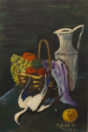 Quadro di M. da Montale Natura morta  - olio tavola 