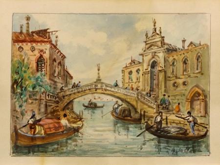 Quadro di Aldo  Sessa Venezia  - acquerello carta 
