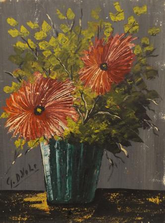 Art work by Giorgio Di Volo vaso di fiori  - oil canvas cardboard  