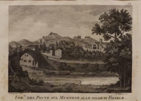 Quadro di  Anonimo Il ponte sul Mugnone alle Falde di Fiesole  - incisione carta 