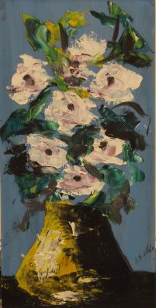 Art work by Anna Di Volo VASO DI FIORI  - oil cardboard 