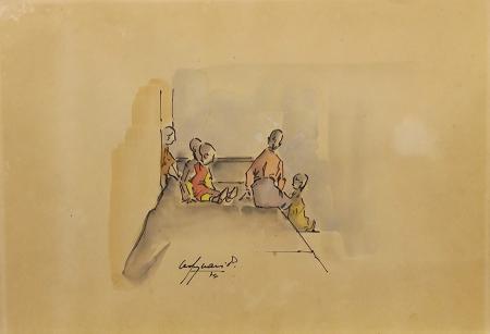 Art work by Paolo Vespignani Bambini  - watercolor paper 