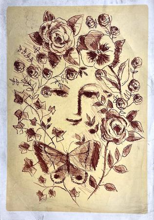 Art work by Adolfo Saporetti Figura - lithography paper 