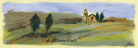 Quadro di Umberto Bianchini Chiesetta - Pittori contemporanei galleria Firenze Art
