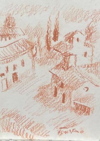 Art work by Luigi Pignataro Paesaggio  - blood cardboard 
