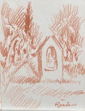 Art work by Luigi Pignataro Strada di Campagna  - blood cardboard 