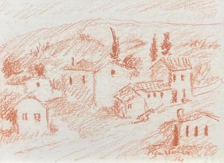 Art work by Luigi Pignataro Paesaggio - blood cardboard 